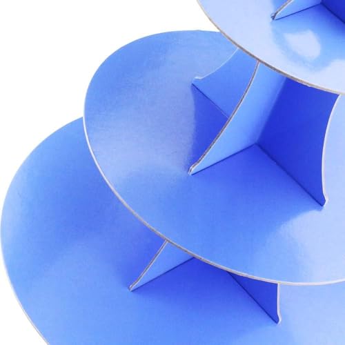 Faxco 3 Pack Cupcake Stand, 3-Tier Colorful Round Cardboard Cup Cake Tower Dessert Holder Stand, Reusable Pastry Serving Platter Food Display, Birthday Wedding Special Event Decoration - Image 5