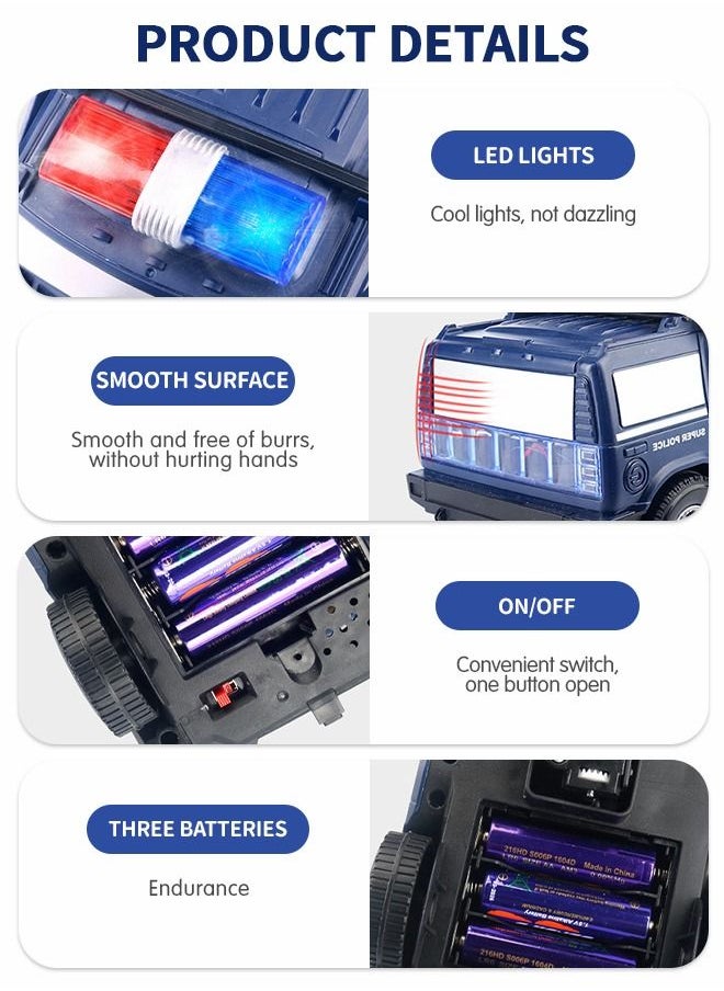 GROIC Robot Car Toy 2 in 1 Deformation Car，Transforming Toys Cars,Robot Cars Toys,Transform Car Robot,Police Car Toy with LED Light  - Image 3