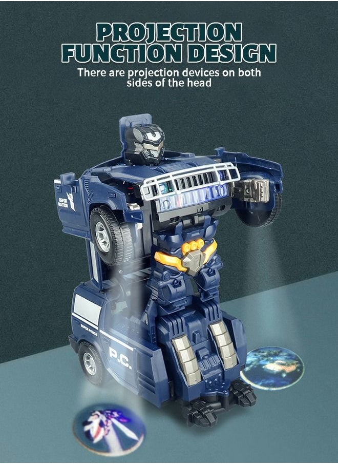 GROIC Robot Car Toy 2 in 1 Deformation Car，Transforming Toys Cars,Robot Cars Toys,Transform Car Robot,Police Car Toy with LED Light  - Image 4