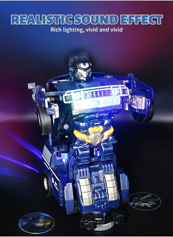 GROIC Robot Car Toy 2 in 1 Deformation Car，Transforming Toys Cars,Robot Cars Toys,Transform Car Robot,Police Car Toy with LED Light  - Image 5