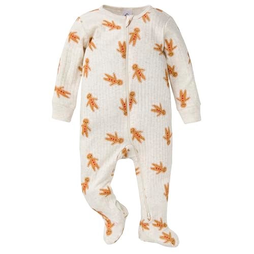 Gerber Baby Unisex 2Pack 2Way Zip Textured Sleep N Play Gingerbread Man 03 Months - Image 3