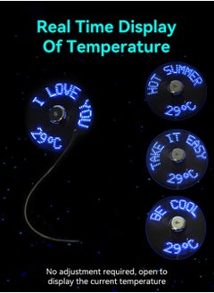 LEOKOR USB LED Clock Fan,USB Powered Portable Mobile USB Fan,with Clock,LED Light Display Time,Mini Gooseneck Fan for Laptop Office Home Travel  - Image 2