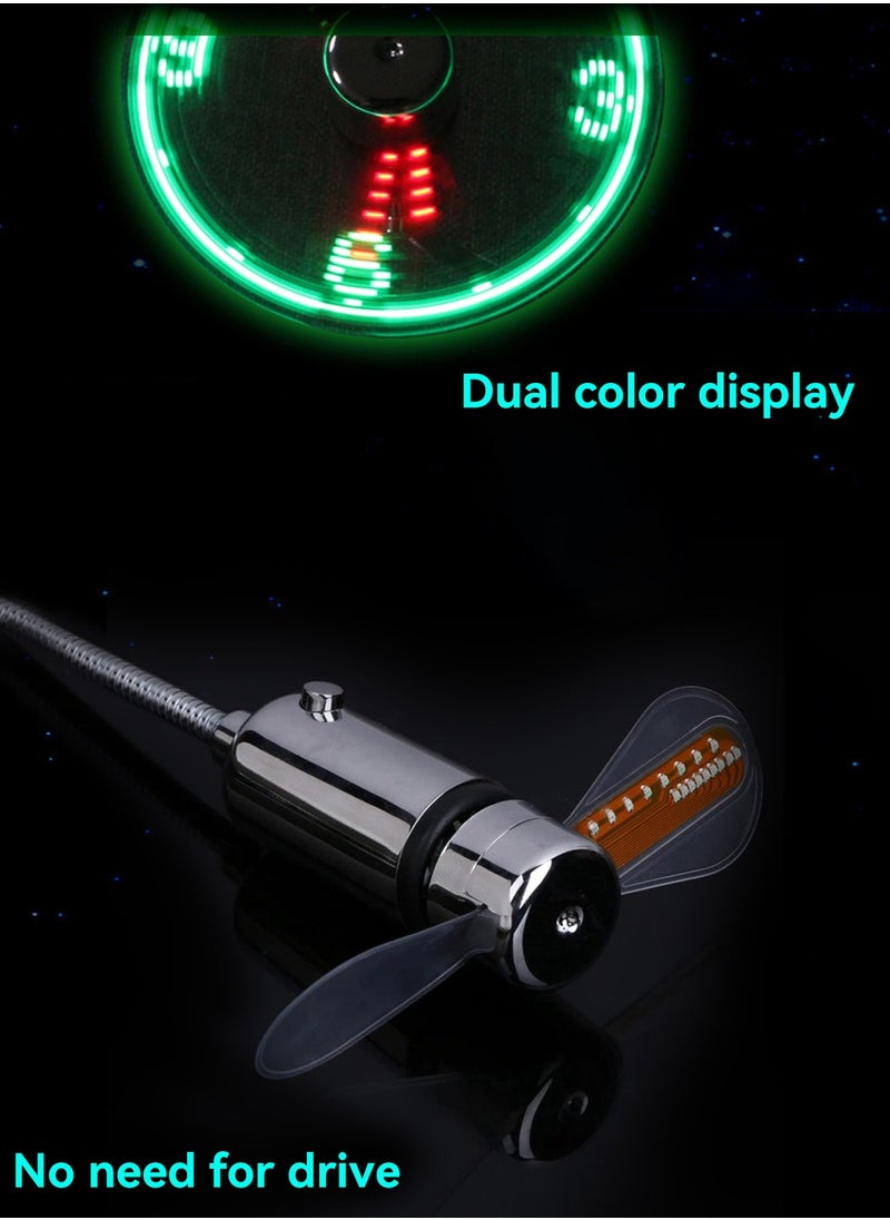 LEOKOR USB LED Clock Fan,USB Powered Portable Mobile USB Fan,with Clock,LED Light Display Time,Mini Gooseneck Fan for Laptop Office Home Travel  - Image 3