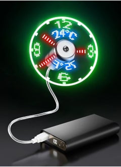 LEOKOR USB LED Clock Fan,USB Powered Portable Mobile USB Fan,with Clock,LED Light Display Time,Mini Gooseneck Fan for Laptop Office Home Travel  - Image 4
