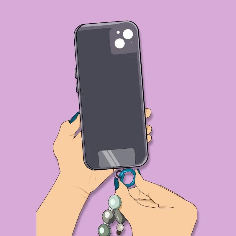 KC Cartoon Charm For Mobile Phone, Purse | Finger Ring Hanging Rubber Soft Silicone | Mobile Cover Charm Strap Smartphone Case Keychain For Girls Women Black - Image 2