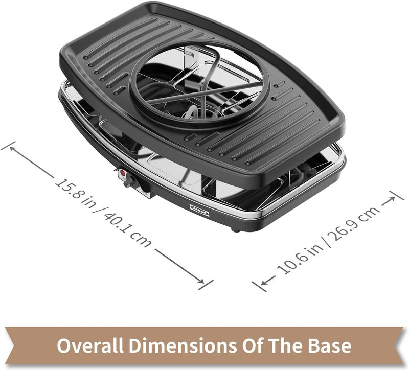 Atbod Electric Fondue Pot Sets, Electric lndoor Raclette Table Grill for 8 People, Adjustable Temperature Control and 8 Paddles, Perfect for Parties and Family Fun - Image 3