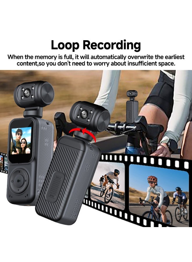 2K HD Portable Handheld WiFi Camera – Mini Clip-on Sports DV Outdoor Video Recorder with 180° Rotating Lens, Loop Recording, Long Battery Life, and App Control for Phone Viewing - Image 3