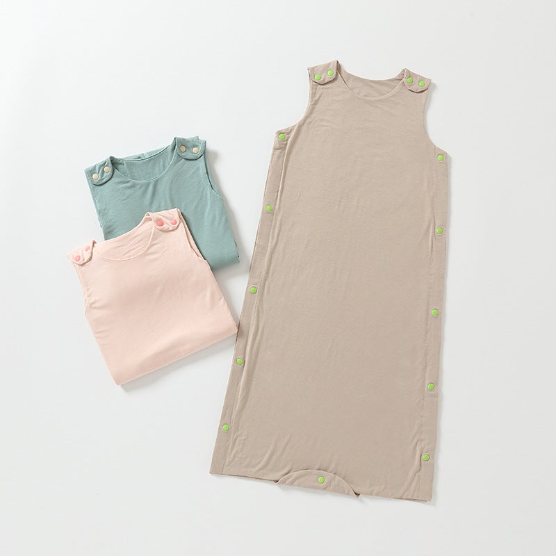 Baby sleeping bag autumn and winter sleeping quilt bamboo fiber universal sleeveless vest split leg children''s one-piece pajamas anti-kick quilt - Image 5