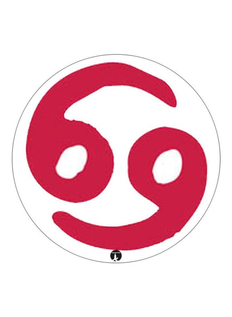 RKN Cancer Zodiac Sign Printed Mousepad White/Pink