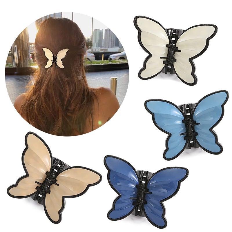 4 Pack Butterfly Hair Clips for Women Multicolored Butterfly Claw Clips NonSlip Hair Claw Clips Beautiful Butterfly Jaw Clips Hair Accessories for Women Girls Long Short Thin Hair Style2