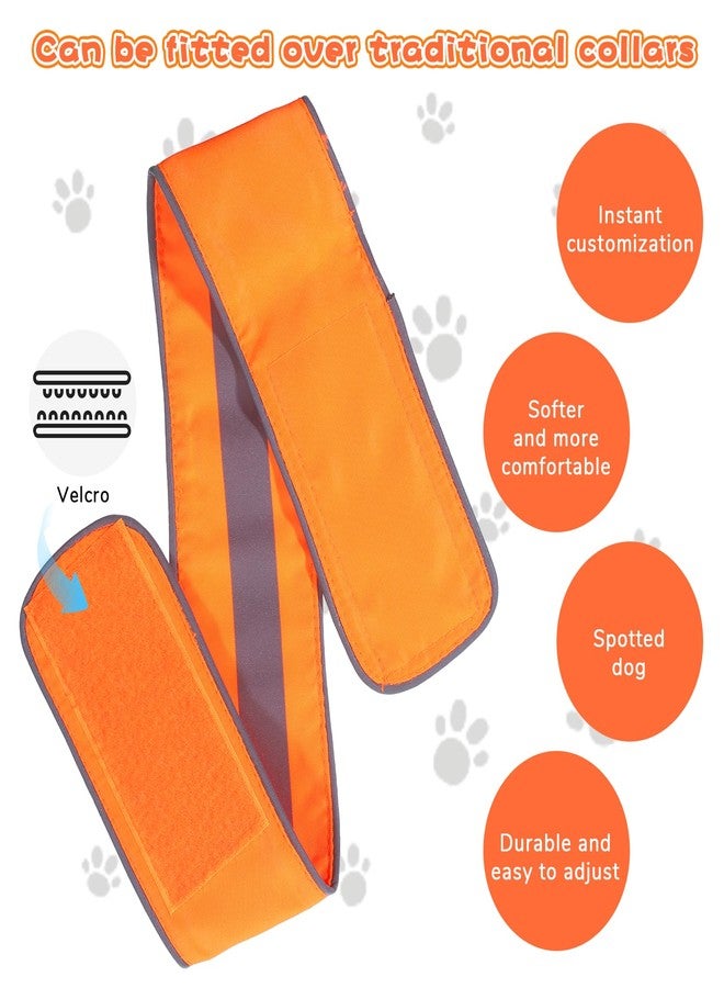 Psiriol 2PCS High Visibility Pet Collars, Reflective Dog Collar, Adjustable Nylon Pet Collar with Quick-Release Buckle, Dog Reflective Gear for Small Medium Large Pets Puppy (Fluorescent Orange and Green) - Image 3