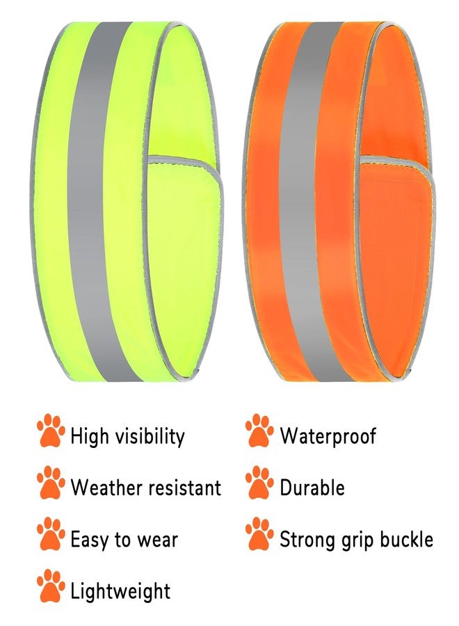 Psiriol 2PCS High Visibility Pet Collars, Reflective Dog Collar, Adjustable Nylon Pet Collar with Quick-Release Buckle, Dog Reflective Gear for Small Medium Large Pets Puppy (Fluorescent Orange and Green) - Image 4