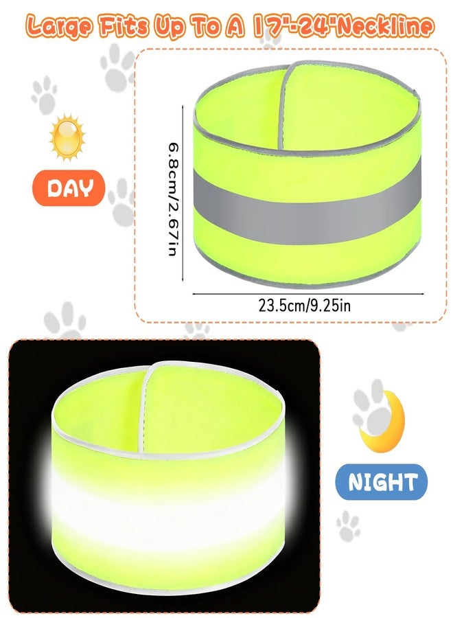 Psiriol 2PCS High Visibility Pet Collars, Reflective Dog Collar, Adjustable Nylon Pet Collar with Quick-Release Buckle, Dog Reflective Gear for Small Medium Large Pets Puppy (Fluorescent Orange and Green) - Image 2