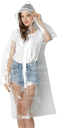 KETKAR Polyvinyl Chloride (Pvc) Rain Ponchos Transparent Standard Length Raincoats With Hood For Adults Clear Raincoat For Women And Men_Large - Image 2
