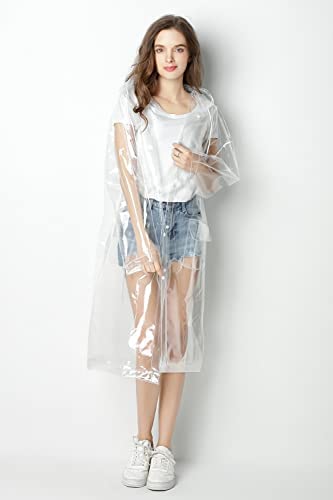 KETKAR Polyvinyl Chloride (Pvc) Rain Ponchos Transparent Standard Length Raincoats With Hood For Adults Clear Raincoat For Women And Men_Large - Image 4