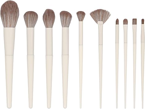 XIHIRCD 10pcs Makeup Brushes Set Soft Bristles Eyeshadow Cosmetic Brush Plastic Handle Face Cheek Blush Brush Essential Make Up Tools for Concealers Highlight for Women Beginner Professionals Travel - Image 1
