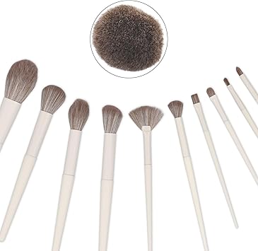 XIHIRCD 10pcs Makeup Brushes Set Soft Bristles Eyeshadow Cosmetic Brush Plastic Handle Face Cheek Blush Brush Essential Make Up Tools for Concealers Highlight for Women Beginner Professionals Travel - Image 5