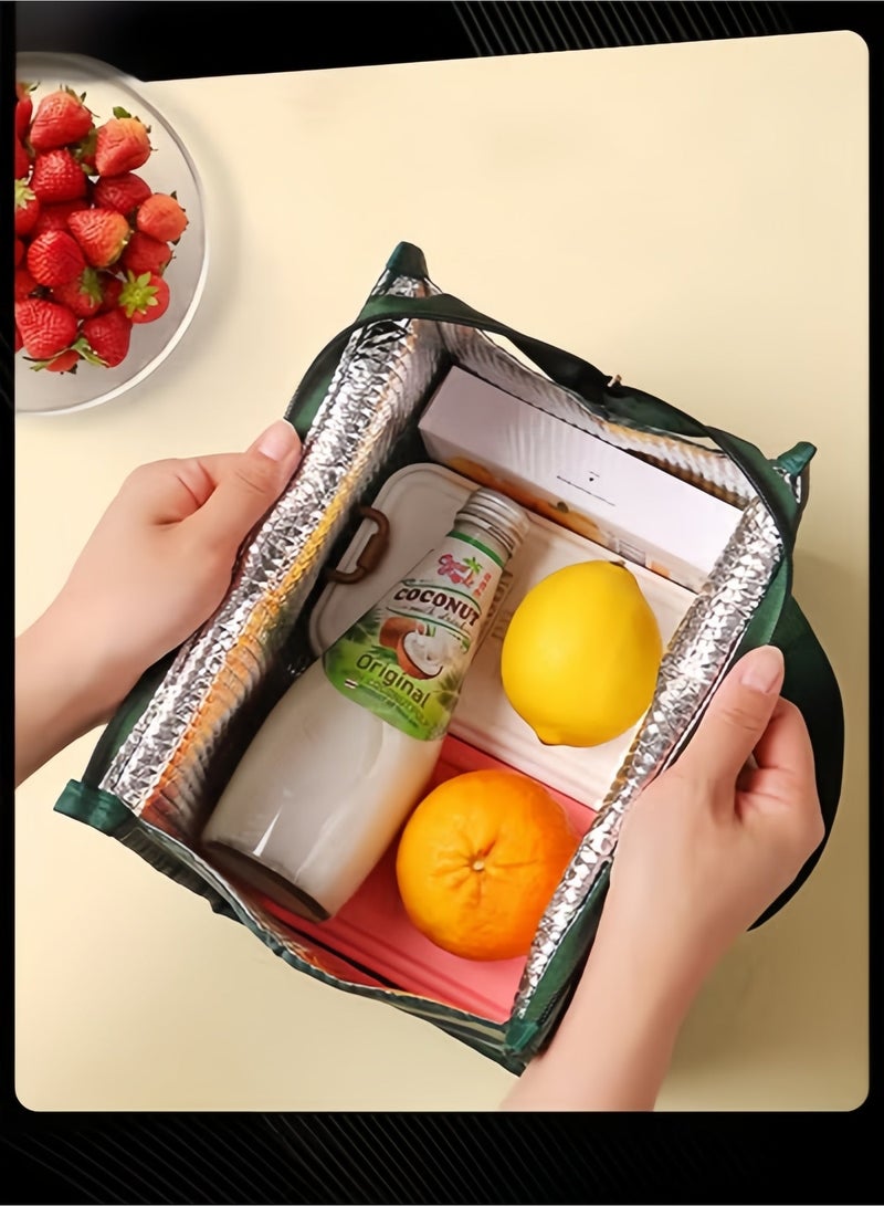 Halamodo Toast Print Insulated Lunch Bag – Reusable Thermal Tote with Food-Grade Lining, Zipper Closure, and Reinforced Handles for Keeping Meals Fresh & Cold at Work, School & Picnics - Image 4