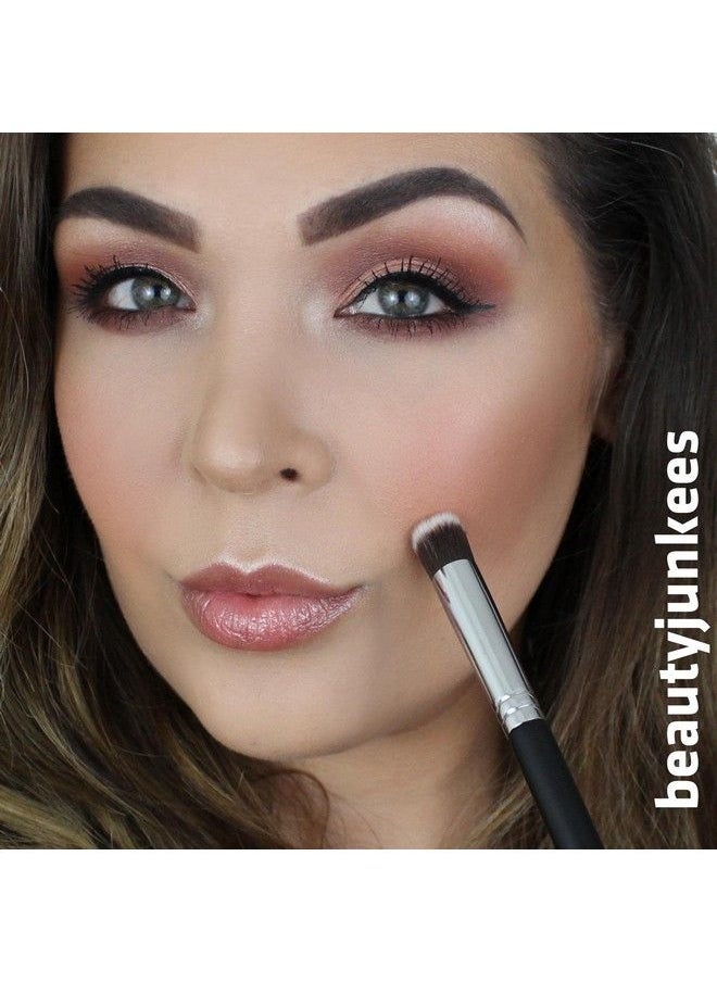 Beauty Junkees Under Eye Concealer Brush Beauty Junkees Mini Flat Top Kabuki With Synthetic Bristles For Concealing Blending Setting Buffing With Powder Liquid Cream Cosmetics Vegan Makeup Brushes  - Image 3