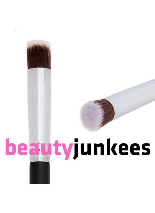 Beauty Junkees Under Eye Concealer Brush Beauty Junkees Mini Flat Top Kabuki With Synthetic Bristles For Concealing Blending Setting Buffing With Powder Liquid Cream Cosmetics Vegan Makeup Brushes  - Image 5