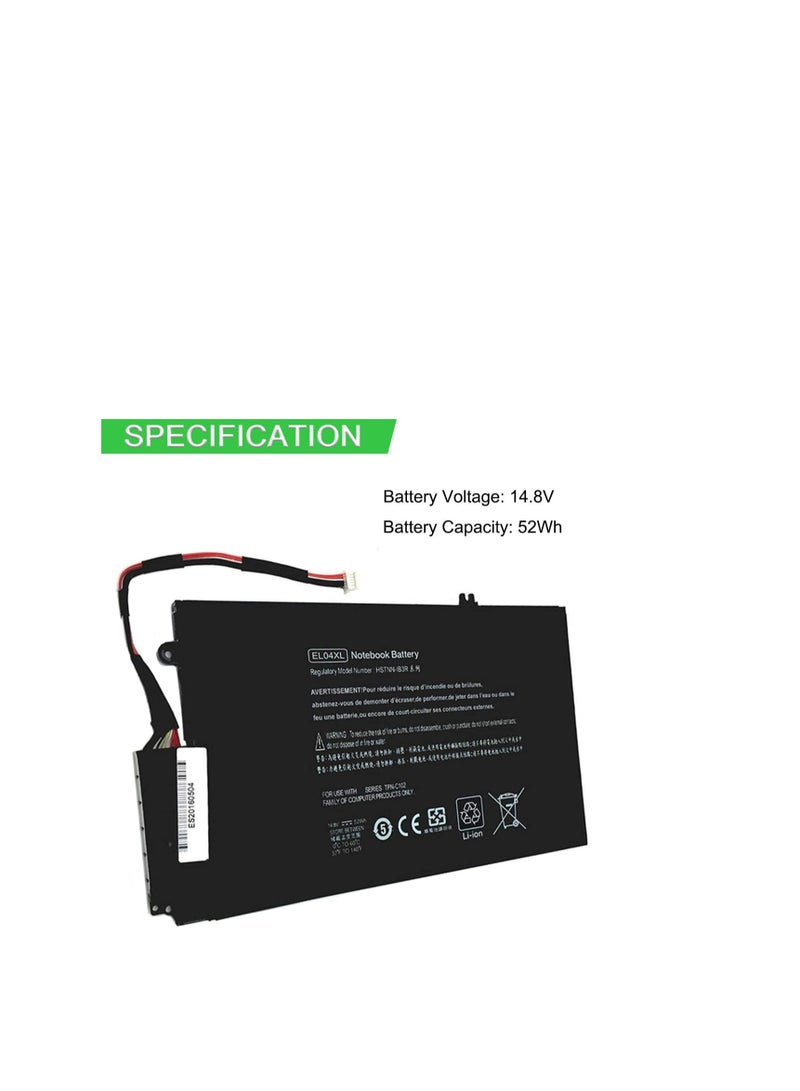 Terabyte EL04XL TPN-C102 HSTNN-IB3R HSTNN-UB3R Replacement Laptop Battery for HP ENVY ENVY 4 SLEEKBOOK PC 4-1005XX ENVY 4 SLEEKBOOK 4-1001TU NB 4-1043CL IB3R 4 - Image 2