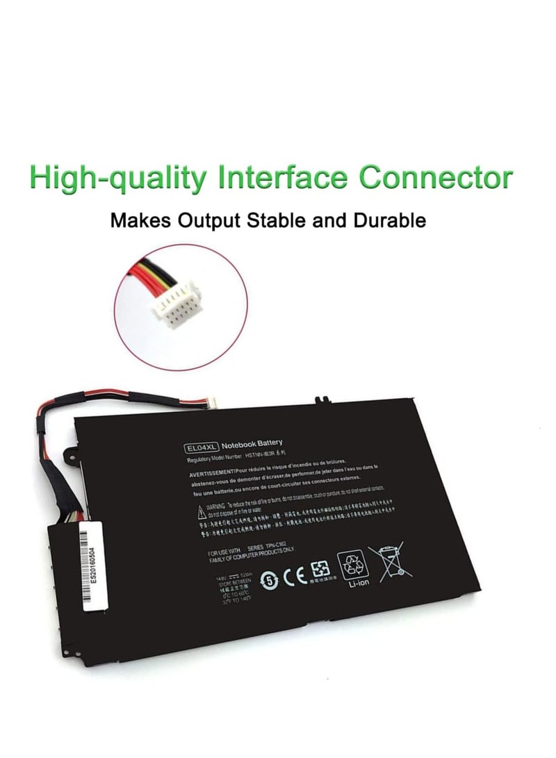 Terabyte EL04XL TPN-C102 HSTNN-IB3R HSTNN-UB3R Replacement Laptop Battery for HP ENVY ENVY 4 SLEEKBOOK PC 4-1005XX ENVY 4 SLEEKBOOK 4-1001TU NB 4-1043CL IB3R 4 - Image 4