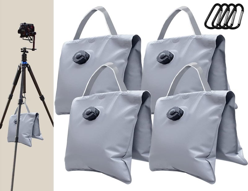 Eurmax USA Saddle Design Water Weight Bag Heavy Duty Water Saddlebag Portable Water Bags Outdoor Weights Photo Video Studio Stand 4-Pack（Grey） - Image 1