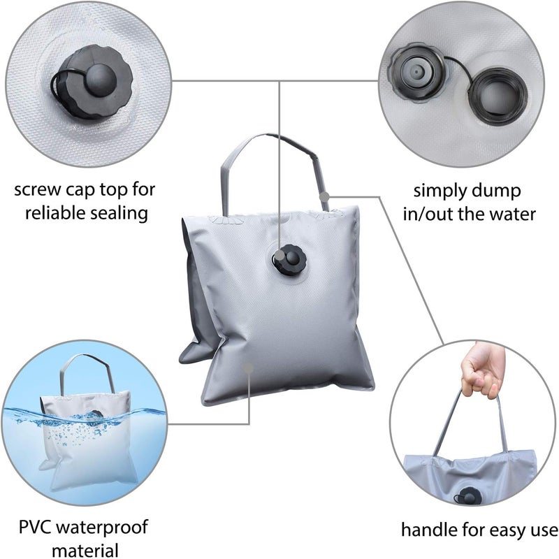 Eurmax USA Saddle Design Water Weight Bag Heavy Duty Water Saddlebag Portable Water Bags Outdoor Weights Photo Video Studio Stand 4-Pack（Grey） - Image 5