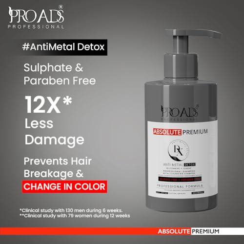 PRO ADS Absolute Premium Anti‑Metal Detox Shampoo – Sulfate-Free Professional Cleanser for Removing Hard Water Metal Deposits, Reducing Breakage & Restoring Shine – Color-Safe Hair Care (300ml) - Image 5