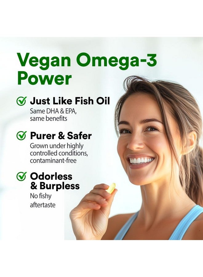 LABO Nutrition Vegan Omega 3 Algae Oil - Plant Based Fish Oil Alternative 750mg Omega-3 500mg DHA & 200mg EPA - Non-GMO & IAOS Certified - Heart, Brain, Eye, Immune, Joint Support 120 Softgels - Image 4