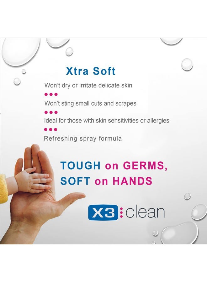 X3 Clean Hand Sanitizer Spray, Alcohol Free, Fragrance Free, Kills 99.9% of Bacteria, Travel Size 2 oz (Pack of 4) - Image 5