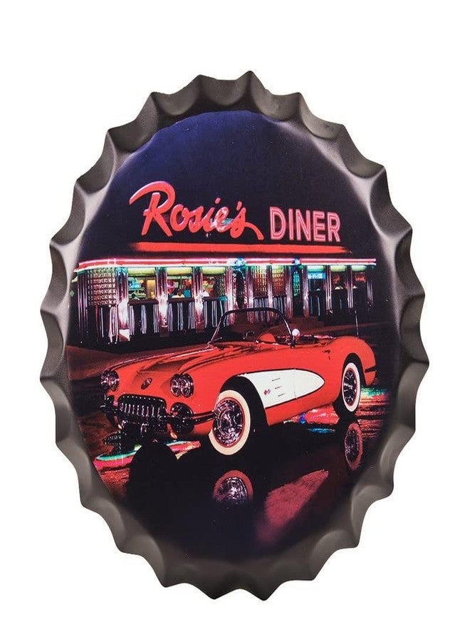 EAZYWAGON Decorative Metal Bottle Caps Wall Sign Plates - 14X14 Inches - Rosie's Diner Metal Sign Wall Hanging Bottle Cap for Home, Farmhouse, Bar & Cafe Decoration | Vintage & Retro Look Wall Plaques - Image 1