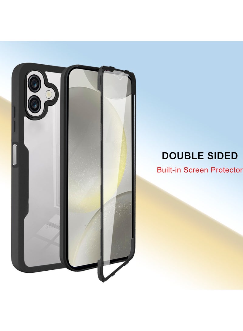 SanHu for Samsung Galaxy A06 4G Case, Ultra Thin Lightweight, Double-Sidedall-Inclusive Protection, Acrylic Clear Back Cover Samsung Galaxy A06 4G, Black - Image 4