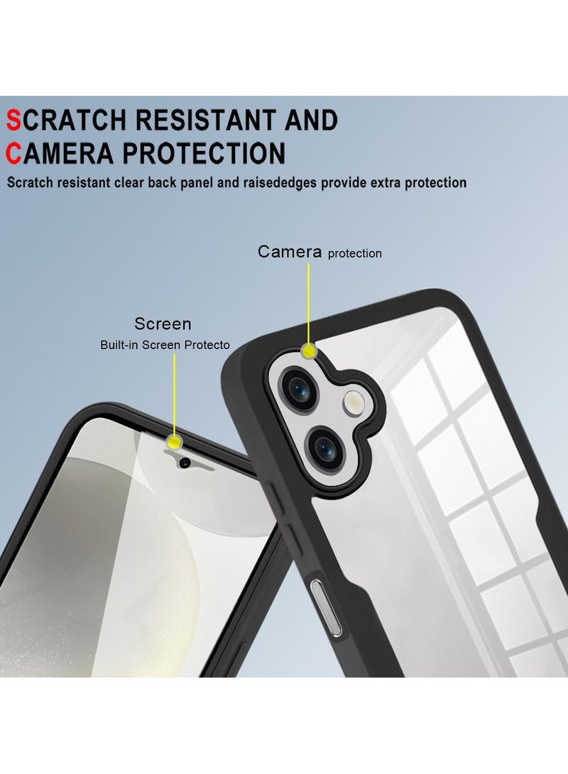 SanHu for Samsung Galaxy A06 4G Case, Ultra Thin Lightweight, Double-Sidedall-Inclusive Protection, Acrylic Clear Back Cover Samsung Galaxy A06 4G, Black - Image 3