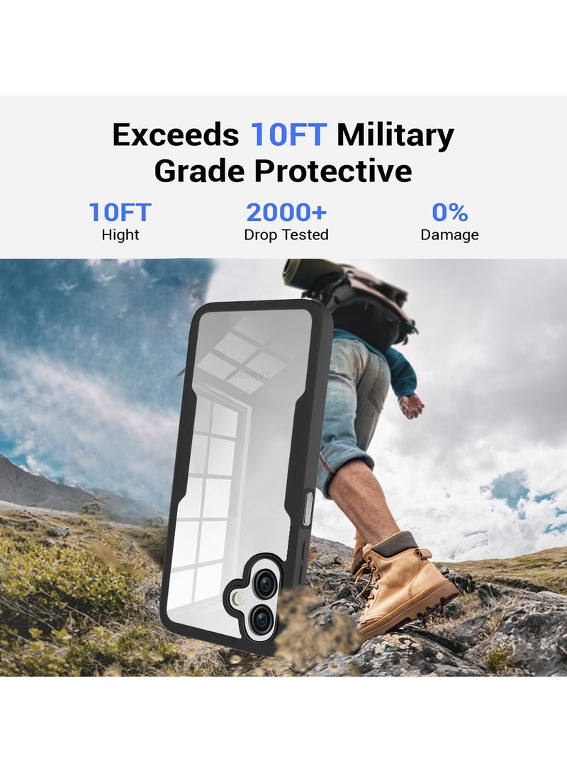 SanHu for Samsung Galaxy A06 4G Case, Ultra Thin Lightweight, Double-Sidedall-Inclusive Protection, Acrylic Clear Back Cover Samsung Galaxy A06 4G, Black - Image 5