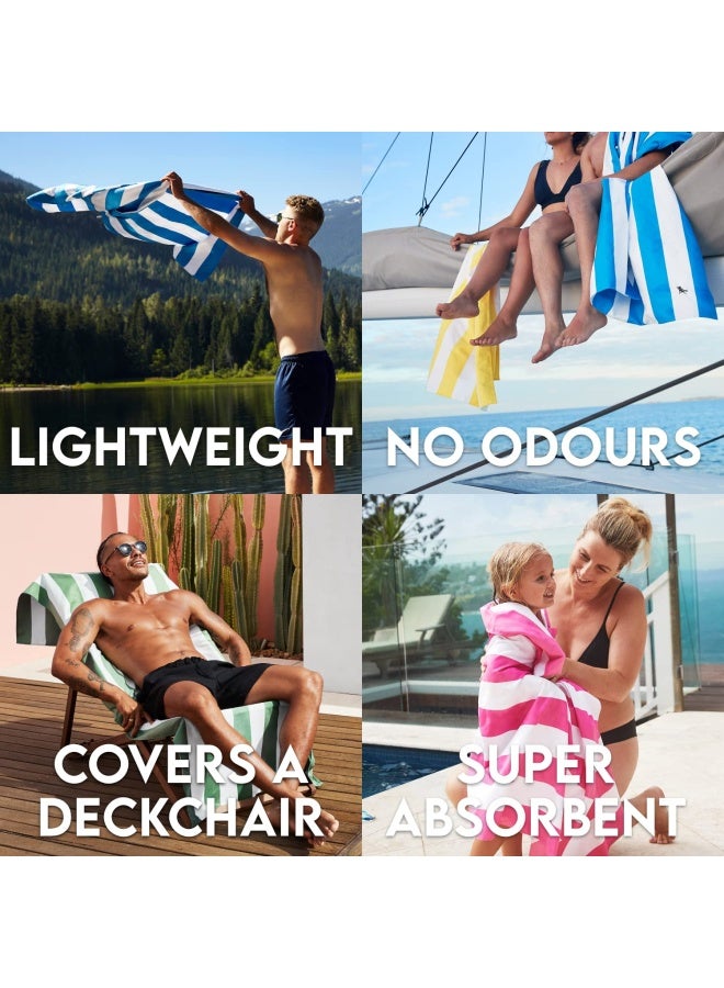 Dock & Bay منشفة شاطئ دوك آند باي - سريعة الجفاف وخالية من الرمال - مدمجة وخفيفة الوزن - 100% معاد تدويرها - تحتوي على حقيبة واحدة - كابانا لايت - ماليبو بينك - كبيرة جدًا 200 × 90 سم 78 × 35 - Image 4
