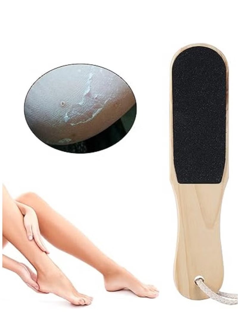 مبرد قدم احترافي مزدوج الجوانب للباديكير لإزالة الجلد الميت الصلب والكعب وإزالة مسامير القدم بمقبض خشبي للرجال والنساء - Image 5