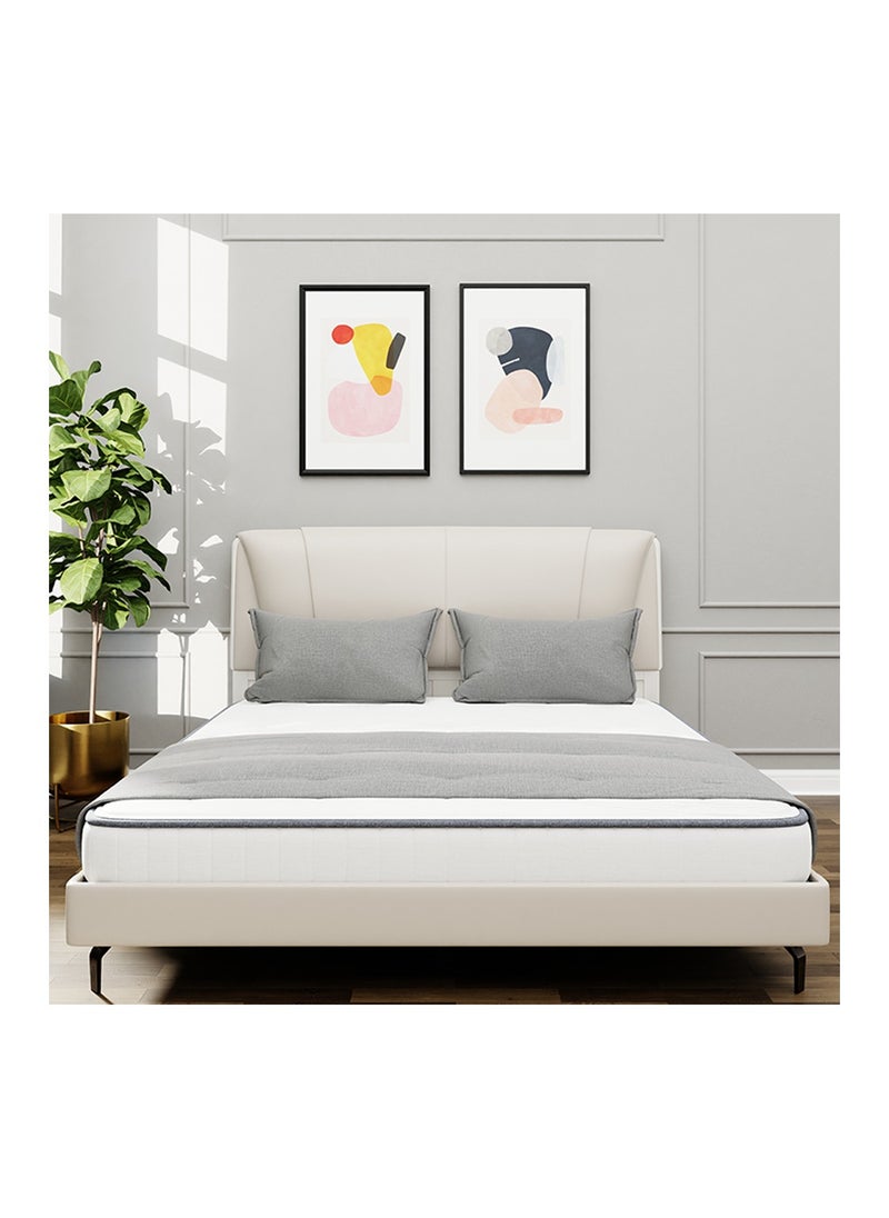 ROYALOAK Royaloak Seattle Queen Bed | HDF With High Gloss Finish | Leatherette Upholstery Headboard | Comfort Back Support | Durable And Long Lasting | Wood Queen Bed | Wooden Bed Queen Size | Wooden Bed  - Image 2