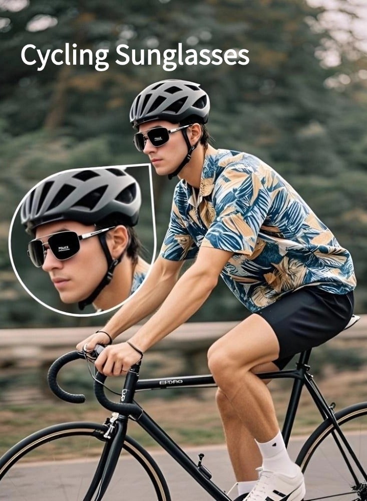 POLICE Classic Pilot Polarized Lens Sunglasses,Cycling Sunglasses, for Men with UV 400 Protection Sun Glasses with Black Frame Black Gold - Image 3