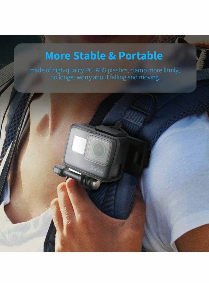 Y&D - Backpack Shoulder Strap Mount Camera with Adjustable Pad and 360 Degree Rotating Base Compatible for Hero 9 / 8/ 7 6 5 4 /3+, OSMO Action, Xiaomi YI Most Action Cameras - Image 1