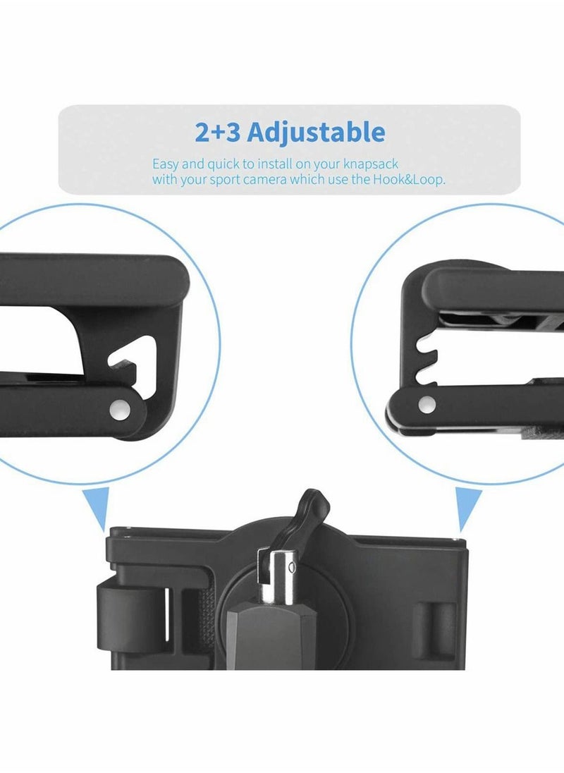 Y&D - Backpack Shoulder Strap Mount Camera with Adjustable Pad and 360 Degree Rotating Base Compatible for Hero 9 / 8/ 7 6 5 4 /3+, OSMO Action, Xiaomi YI Most Action Cameras - Image 1