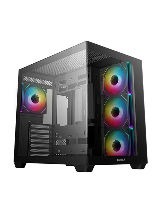 DEEPCOOL CG530 4F ATX Mid Tower Chassis – Tempered Glass, Dual USB 3.0, USB Type-C, 7 Expansion Slots, 3x120mm ARGB Fans (PWM), Magnetic Dust Filters, 45mm Cable Management, ATX/Micro-ATX/ITX Support, 410mm GPU, 160mm CPU Cooler, Radiator Support (Top: 120-360mm, Side: 120-280mm, Bottom: 120-360mm), 2.5”/3.5” Drive Bays | R-CG530-BKADA4-G-1  - Image 1