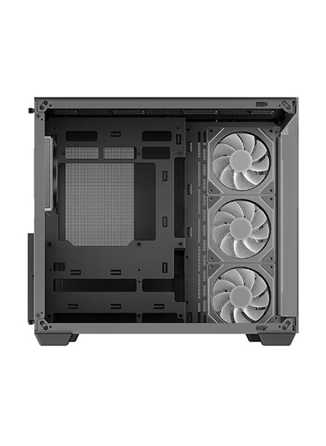 DEEPCOOL CG530 4F ATX Mid Tower Chassis – Tempered Glass, Dual USB 3.0, USB Type-C, 7 Expansion Slots, 3x120mm ARGB Fans (PWM), Magnetic Dust Filters, 45mm Cable Management, ATX/Micro-ATX/ITX Support, 410mm GPU, 160mm CPU Cooler, Radiator Support (Top: 120-360mm, Side: 120-280mm, Bottom: 120-360mm), 2.5”/3.5” Drive Bays | R-CG530-BKADA4-G-1  - Image 3