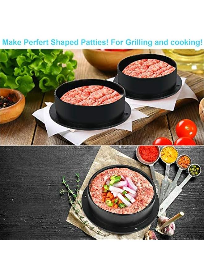 Stuffed Burger Press Patty Maker Kit with Non Stick Hamburger Molds and 100 Wax Paper - Sausage Slider Grilling Cheese Press for Patties - Image 4