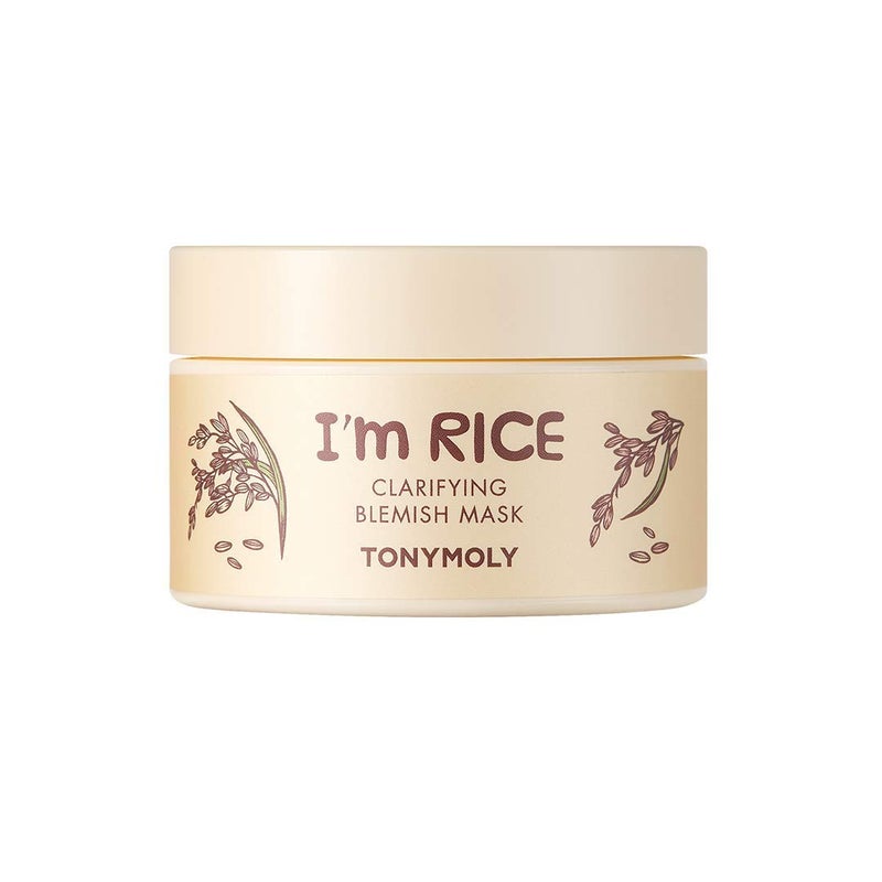 TONYMOLY I'm Rice Clarifying Blemish Clay Mask, Facial Mask Detoxifiies, Reduces Redness & Soothes Irritated Skin, Kaolin Clay & Fermented Rice, 100ml - Image 1