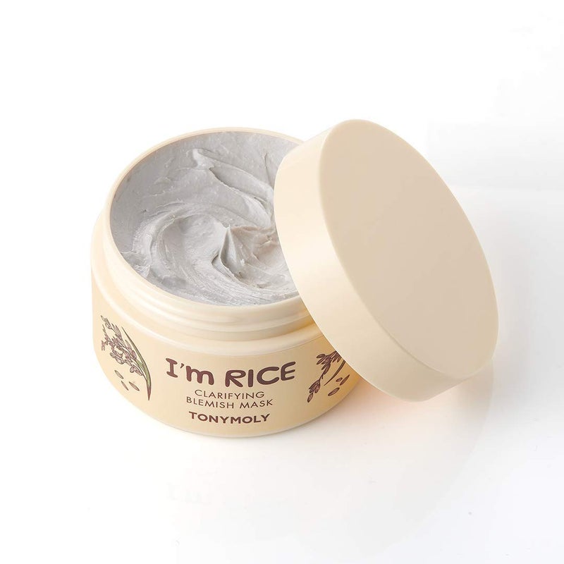 TONYMOLY I'm Rice Clarifying Blemish Clay Mask, Facial Mask Detoxifiies, Reduces Redness & Soothes Irritated Skin, Kaolin Clay & Fermented Rice, 100ml - Image 2