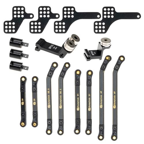 RampCrab Hiah Clearance 4 Links Set for Ax24Front Extend 6mm Rear Extend 18 Brass Links Set UpgradeParts for AX24 XC1 1124 RC Crawler Car UpgradeAccessories - Image 1