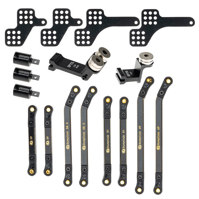 RampCrab Hiah Clearance 4 Links Set for Ax24Front Extend 6mm Rear Extend 18 Brass Links Set UpgradeParts for AX24 XC1 1124 RC Crawler Car UpgradeAccessories - Image 3