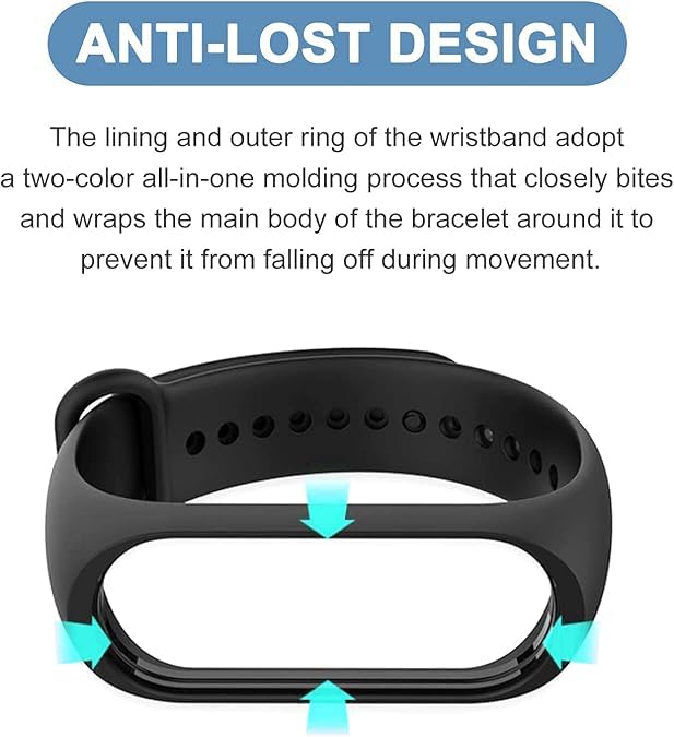 CERLINK Mi band 3 Straps Mi Band 4 Strap for Mi Watch M3/M4 Smart Watch Replacement Wristband Soft Silicone Ftness Band Watch Straps Highly Strechable (Black,Lgrey,White) - Image 3