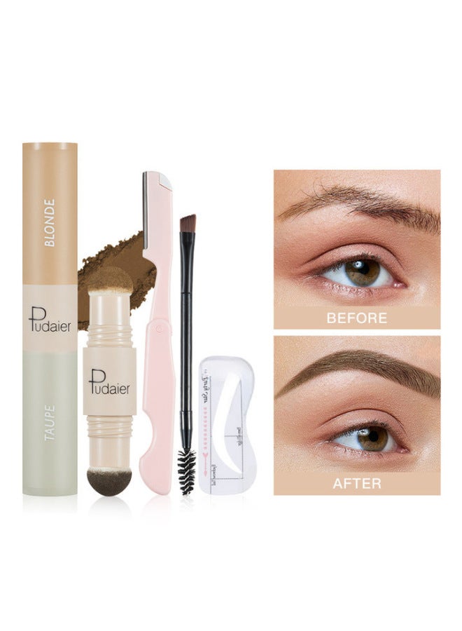 pudaier Double Eyebrow Powder Does Not Faint Three-dimensional Eyebrow Cream Hairline Shadow Powder - Image 1